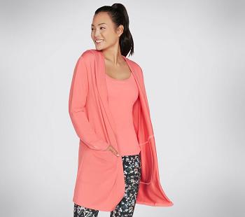 Coral Skechers SKECHLUXE Restful Hoodie | 4372W_USA