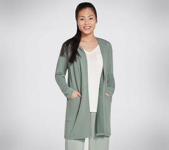 Green Skechers SKECHLUXE Restful Hoodie | 4359D_USA