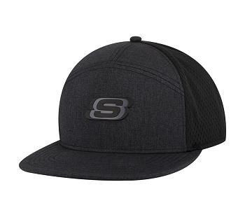 Grey / Black Skechers 7-Panel Triple S Trucker | 1600L_USA