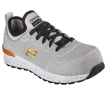Grey / Black Skechers Bulklin - Balran Comp Toe | 5521X_USA