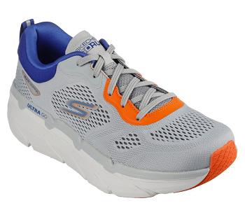 Grey / Blue Skechers Max Cushioning Premier - Perspective | 6275X_USA