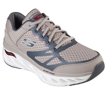 Grey Brown / Burgundy Skechers Arch Fit Glide-Step | 6525Q_USA