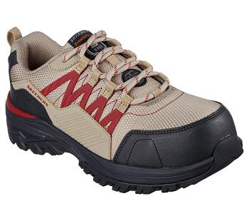 Grey Brown / Burgundy Skechers Fannter - Lizal Comp Toe | 41713_USA