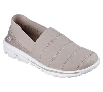 Grey Brown Skechers GO WALK Classic - Gracious Joy | 1738B_USA