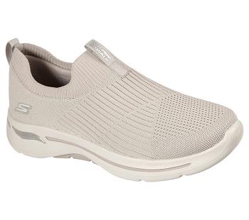 Grey Brown Skechers GOwalk Arch Fit - Iconic | 5438W_USA