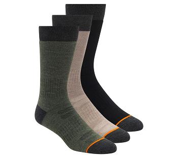 Grey / Green Skechers Wool Blend Work Crew - 3 Pack | 2114L_USA