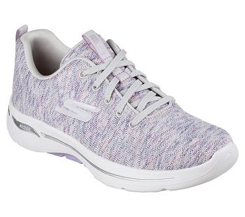Grey / Lavender Skechers GOwalk Arch Fit - Glee | 6623E_USA