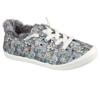 Grey / Multicolor Skechers BOBS Beach Bingo - Mellow Mutts | 2999X_USA