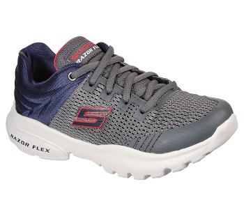 Grey / Navy Skechers Razor Flex - Skorvo | 13705_USA