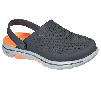 Grey / Orange Skechers Foamies: GOwalk 5 - Astonished | 40933_USA
