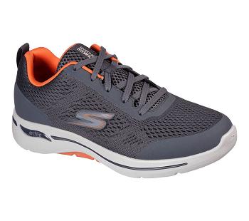 Grey / Orange Skechers GOwalk Arch Fit - Idyllic | 5537Q_USA