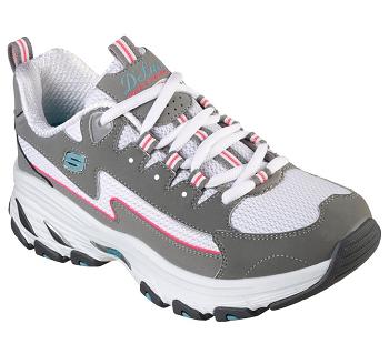 Grey / Pink Skechers D'Lites Arch Fit - Better Me | 7119G_USA