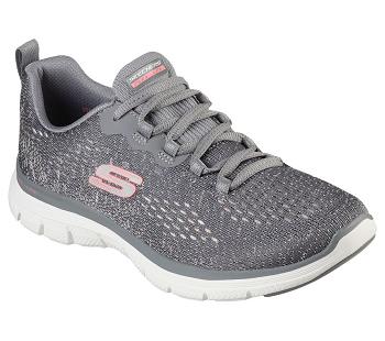 Grey / Pink Skechers Flex Appeal 4.0 - Vivid Spirit | 6784A_USA