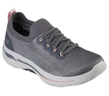 Grey / Pink Skechers GO WALK Arch Fit - Clancy | 5973E_USA