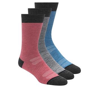 Grey / Pink Skechers Wool Blend Work Crew - 3 Pack | 3059D_USA