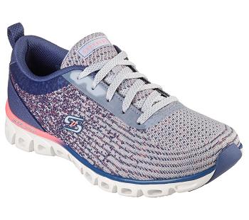 Grey / Purple Skechers Glide-Step Sport - Head Start | 2148C_USA