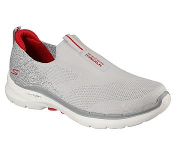 Grey / Red Skechers GOwalk 6 | 8012W_USA