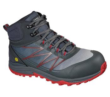 Grey / Red Skechers Puxal - Firmle ESD Comp Toe | 46614_USA