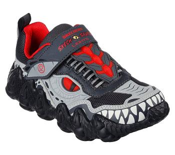 Grey / Red Skechers Skech-O-Saurus Lights - Dino-Tracker | 1020L_USA