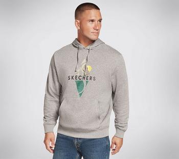 Grey Skechers Apparel Diamond Mountain Pullover Hoodie | 2589B_USA