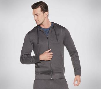 Grey Skechers Apparel GOknit Pique Full Zip Hoodie | 2700B_USA