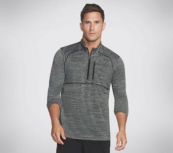 Grey Skechers Apparel On the Road 1/4 Zip Hoodie | 2450L_USA