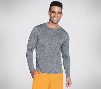 Grey Skechers Apparel On the Road Long Sleeve Hoodie | 2937Q_USA