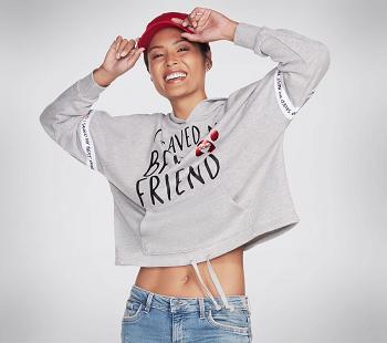Grey Skechers BOBS Apparel - Best Friend Hoodie | 3672L_USA