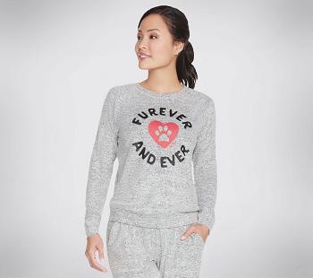 Grey Skechers BOBS Apparel Furever Cozy | 4159Q_USA