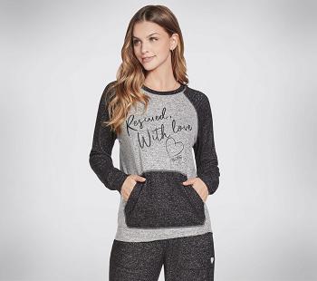 Grey Skechers BOBS Apparel With Love Cozy Pullover | 4244L_USA