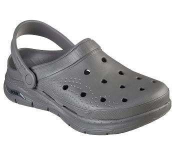Grey Skechers Foamies: Arch Fit - Valiant | 4857G_USA