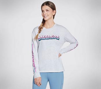 Grey Skechers GOlounge Stacked Long Sleeve | 4134A_USA