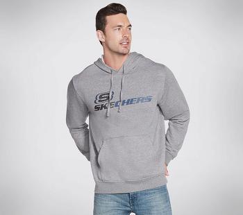 Grey Skechers GOlounge Triple Linework Hoodie | 2864W_USA