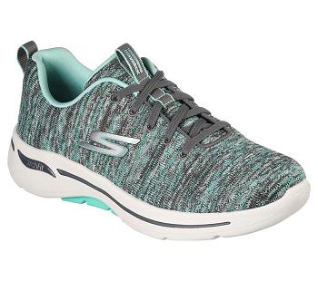 Grey / Turquoise Skechers GOwalk Arch Fit - Glee | 6598R_USA