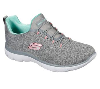 Grey / Turquoise Skechers Summits - Quick Getaway | 8048L_USA