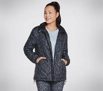 Leopard Skechers GOwalk Midnight Puffer | 38340_USA