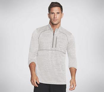 Light Grey Skechers Apparel On the Road 1/4 Zip Hoodie | 24625_USA