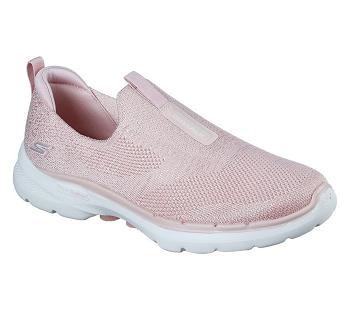 Light Pink Skechers GOwalk 6 - Glimmering | 7394S_USA