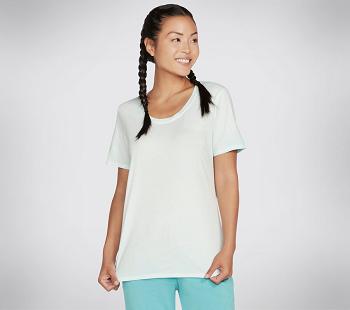 Light Turquoise Skechers Diamond Wash Hatha Scoop Neck Tunic | 4722C_USA