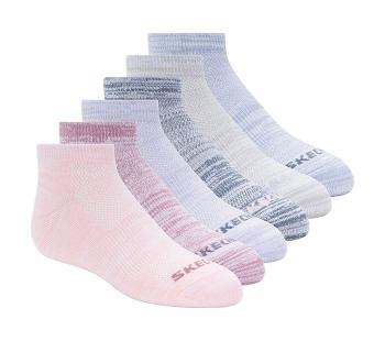 Multicolor Skechers 6 Pack Low Cut Color Stripe | 2545D_USA