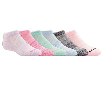 Multicolor Skechers 6 Pack Low Cut Color Stripe | 2570B_USA