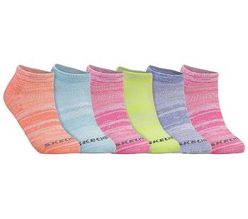 Multicolor Skechers 6 Pack Low Cut Color Stripe | 2595G_USA