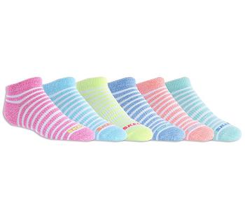 Multicolor Skechers 6 Pack Low Cut Stripey | 2620R_USA