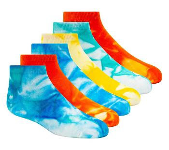 Multicolor Skechers 6 Pack Tie Dye Low Cut | 7326R_USA