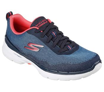 Navy / Coral Skechers GO WALK 6 - Spring Horizon | 5698W_USA