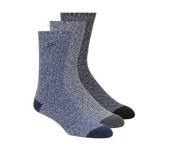 Navy / Grey Skechers Super Soft Boot Crew - 3 Pack | 22370_USA