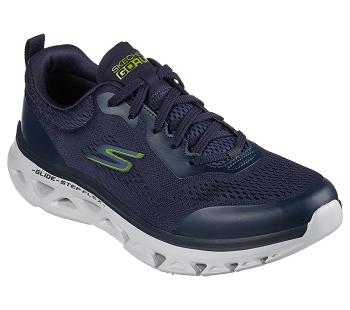 Navy / Light Green Skechers GO RUN Glide-Step Flex | 65640_USA