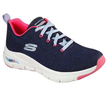 Navy / Pink Skechers Arch Fit - Comfy Wave | 43234_USA