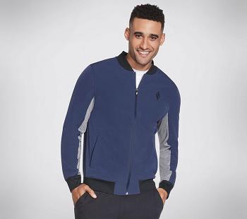 Navy Skechers Apparel SKECHWEAVE Premium Bomber | 2712L_USA