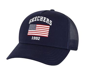 Navy Skechers USA Flag Trucker | 1325Q_USA
